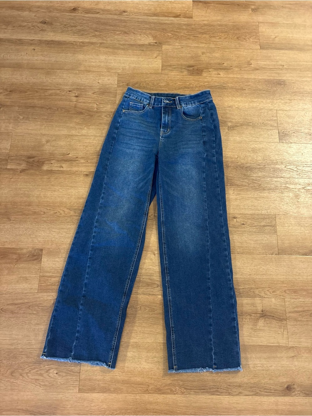 Classic Wide-Leg Blue Jeans
